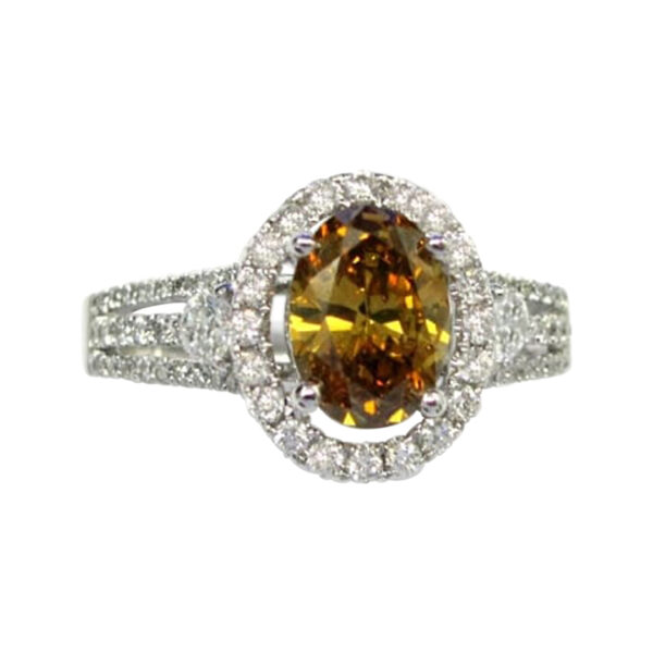 White Gold Yellow Diamond Ring - Image 3