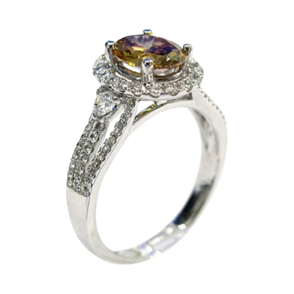 White Gold Yellow Diamond Ring - Image 2