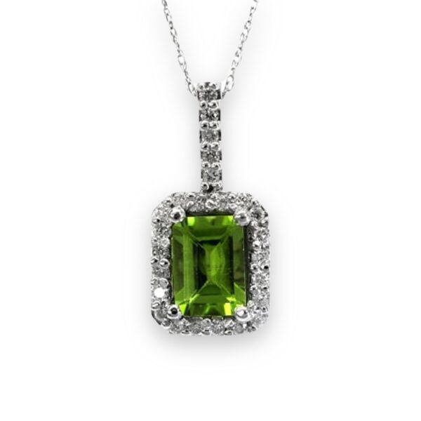 Ladies Peridot And Diamond Pendant