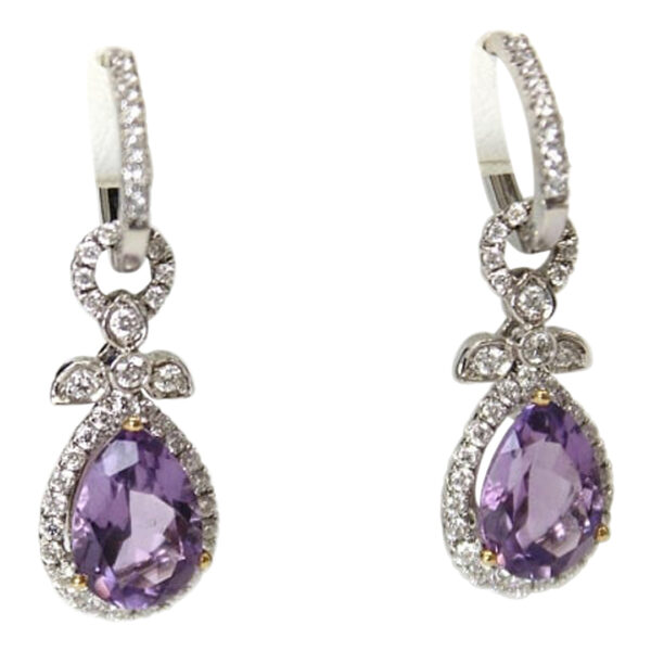 Ladies Diamond and Amethyst Earrings