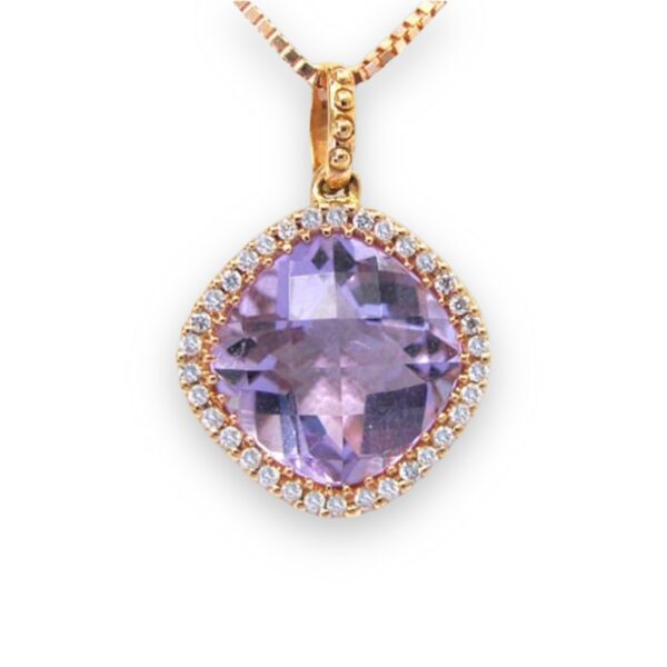 Ladies Amethyst and Diamond Pendant