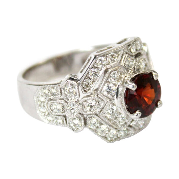 Ladies Garnet and Diamond Ring