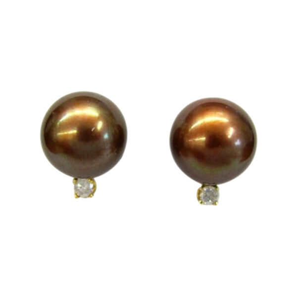 Ladies Diamond and Pearl Earrings