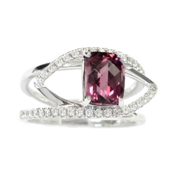 Ladies Rhodolite Garnet and Diamond Ring - Image 2