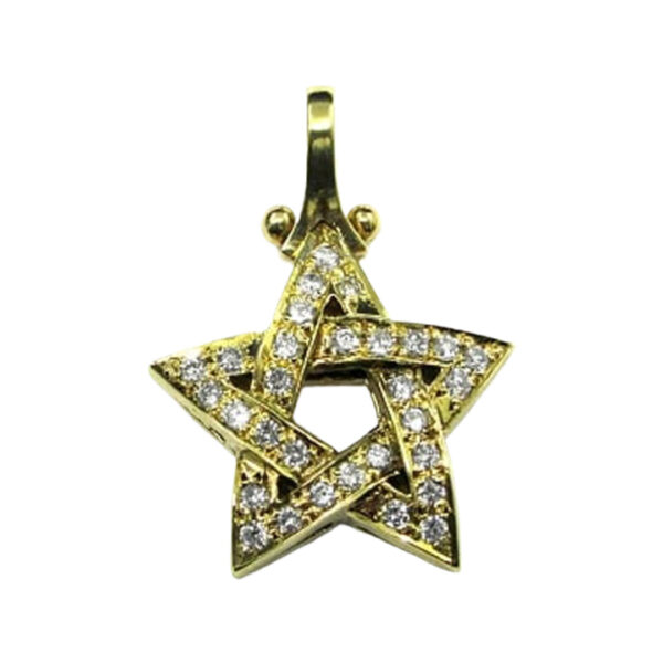 Yellow Gold Diamond Star Of David Pendant