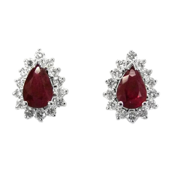 Ladies Diamond and Ruby Earrings