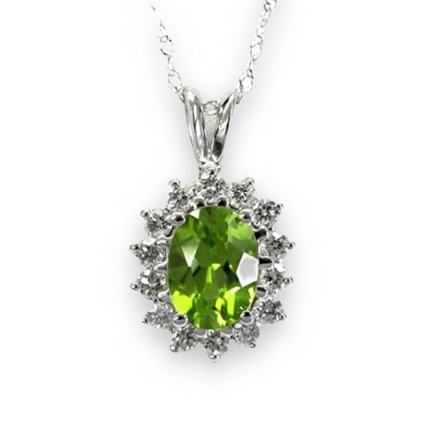 Ladies Peridot And Diamond Pendant