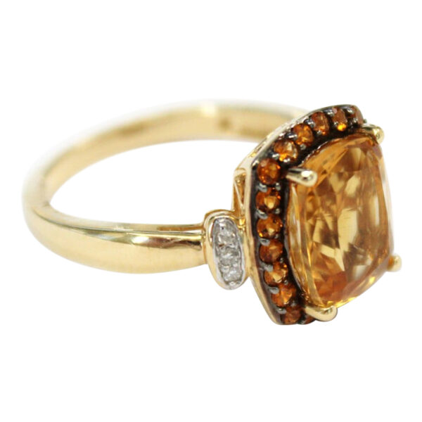 Ladies Citrine and Diamond Ring