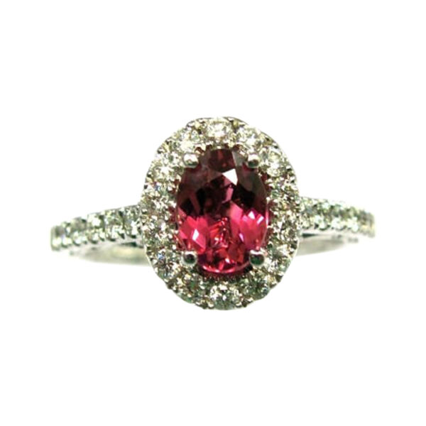 Ladies Diamond and Pink Tourmaline Ring