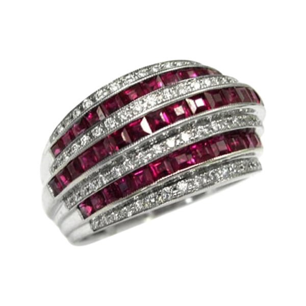 Ladies Diamond and Ruby Ring - Image 2