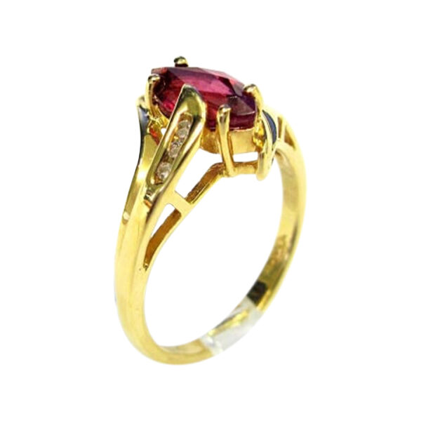 Ladies Pink Tourmaline and Diamond Ring - Image 2