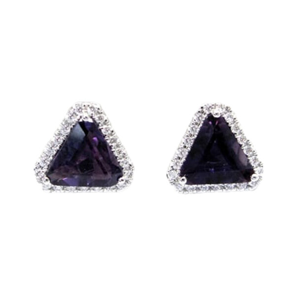 Ladies Diamond and Amethyst Earrings