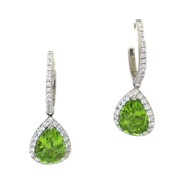 Ladies Diamond and Peridot Earrings