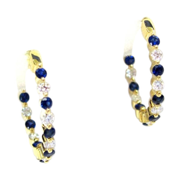 Ladies Diamond and Sapphire Earrings