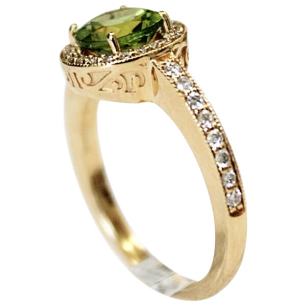 Ladies Peridot and Diamond Ring