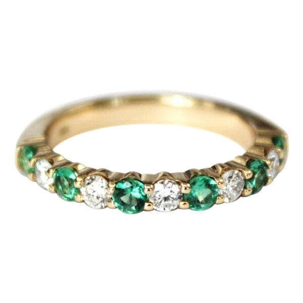 Ladies Emerald and Diamond band