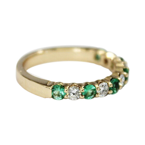 Ladies Emerald and Diamond band - Image 2