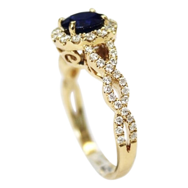 Ladies Blue Sapphire and Diamond Ring - Image 2