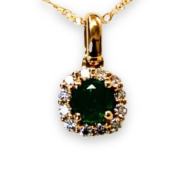 Ladies Emerald and Diamond Pendant