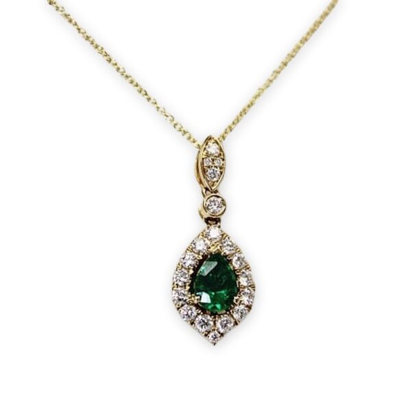 Ladies Emerald and Diamond Pendant