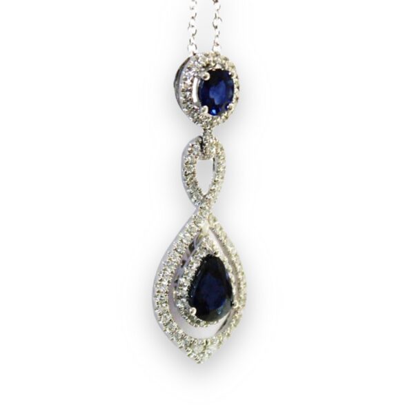 Ladies Sapphire and Diamond Pendant - Image 2