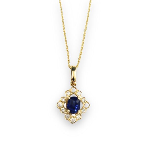 Ladies Sapphire and Diamond Pendant