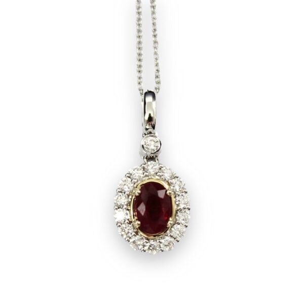 Ladies Ruby and Diamond Pendant