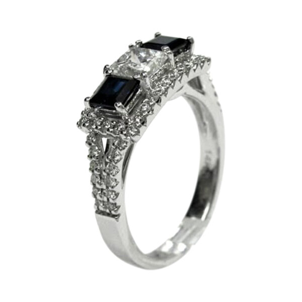 Ladies Diamond and Sapphire Ring