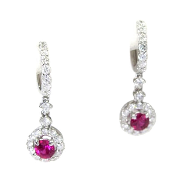 Ladies Diamond and Ruby Earrings