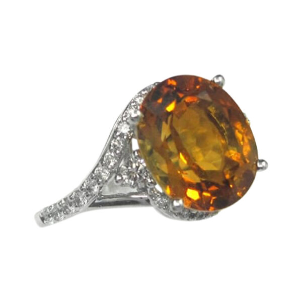 Ladies Diamond and Citrine Ring - Image 2