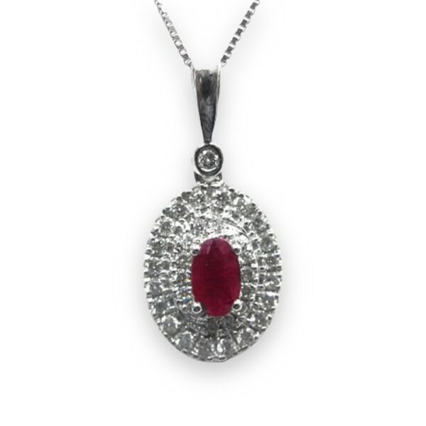 Ladies Ruby and Diamond Pendant