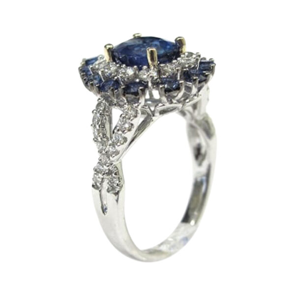 Ladies Diamond and Sapphire Ring