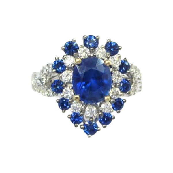 Ladies Diamond and Sapphire Ring - Image 2