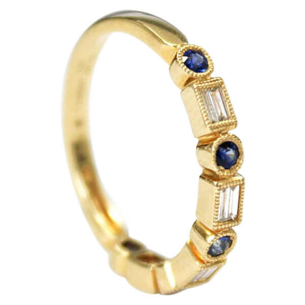 Ladies Sapphire and Diamond stackable Ring