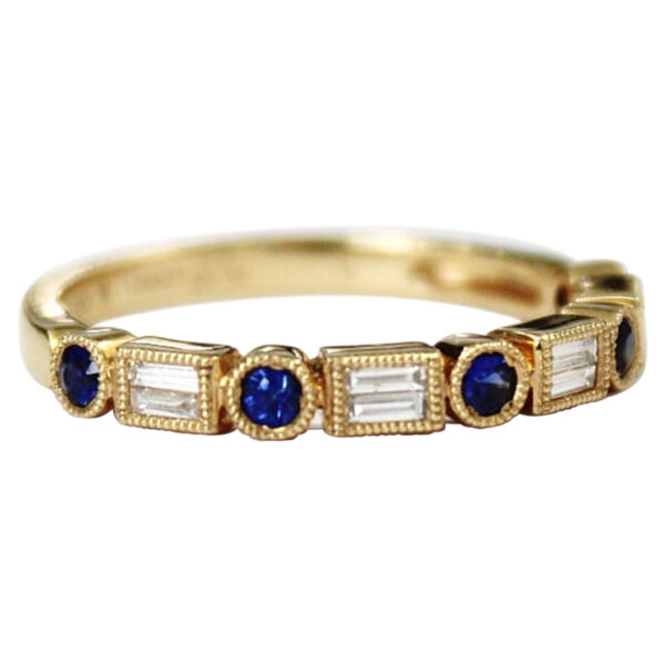 Ladies Sapphire and Diamond stackable Ring - Image 2