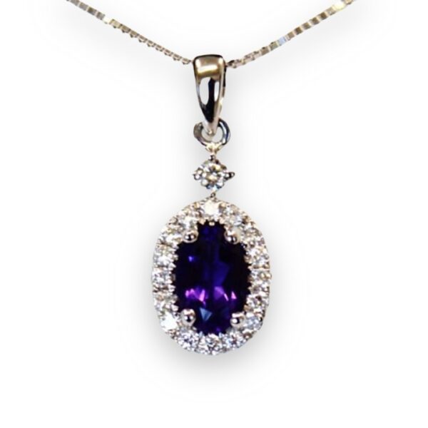 Ladies Amethyst and Diamond Pendant