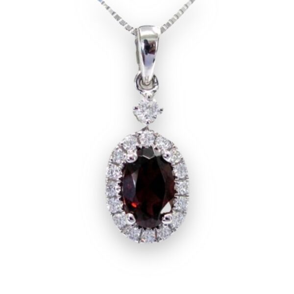 Ladies Garnet and Diamond Pendant