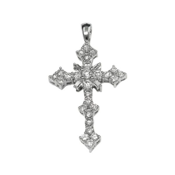 White Gold Diamond Cross Pendant