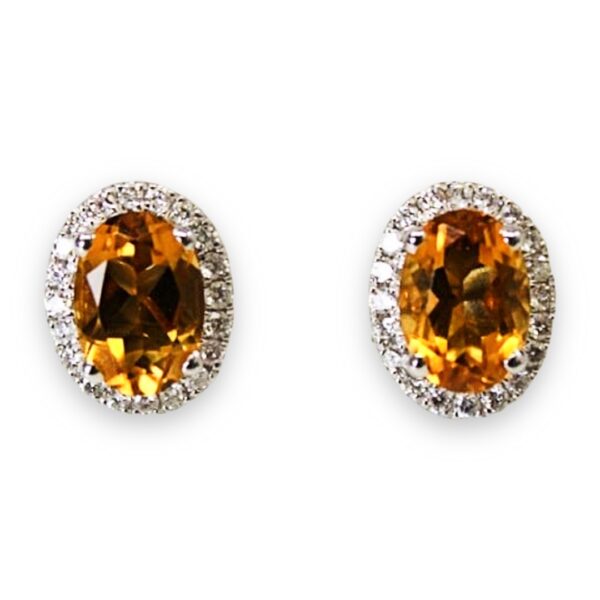 Ladies Diamond and Citrine Earrings