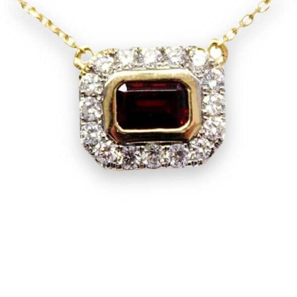 Ladies Garnet and Diamond Pendant