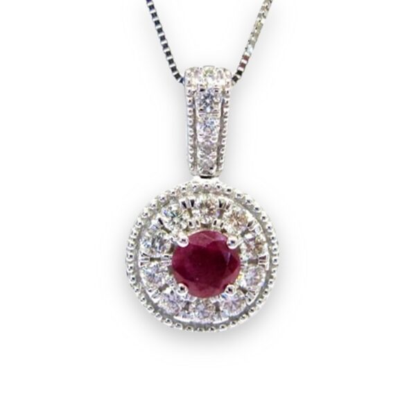 Ladies Ruby and Diamond Pendant