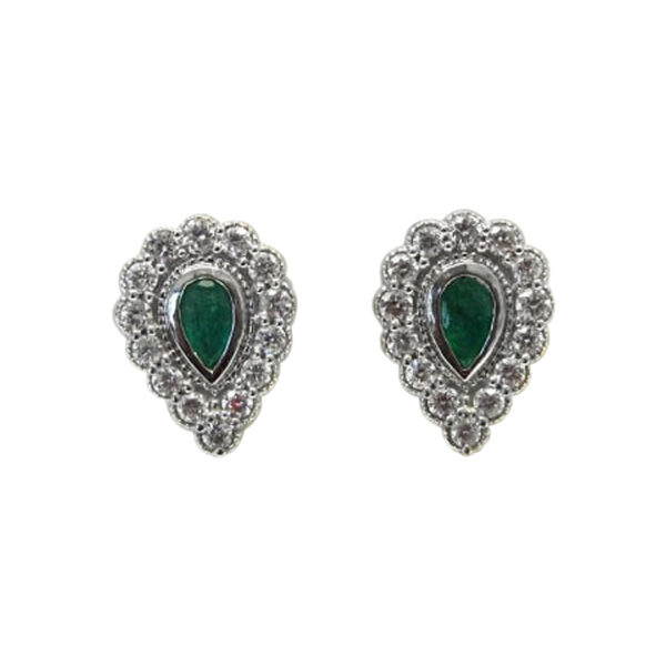 Ladies Diamond and Emerald Earrings