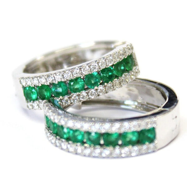 Ladies Emerald and Diamond Earrings