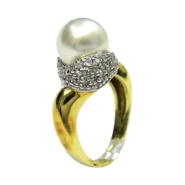 Ladies Diamond and Pearl Ring - Image 2