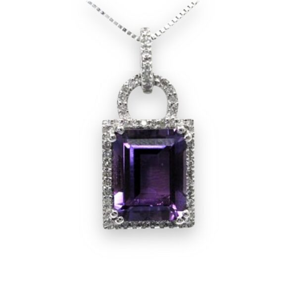 Ladies Amethyst and Diamond Pendant