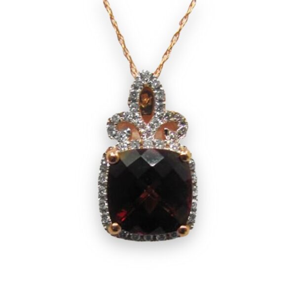 Ladies Garnet and Diamond Pendant