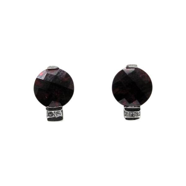 Ladies Diamond and Garnet Earrings