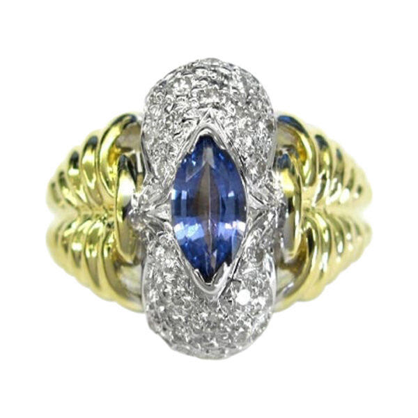 Ladies Diamond and Tanzanite Ring