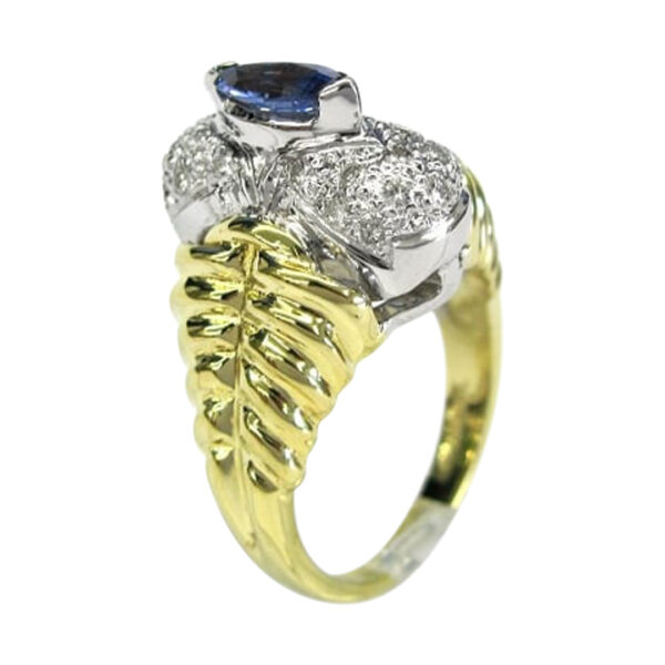 Ladies Diamond and Tanzanite Ring - Image 2