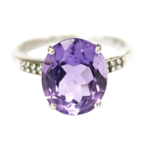 Ladies Amethyst and Diamond Ring